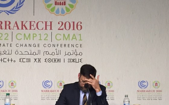 O enviado especial do governo dos EUA para Mudanças Climáticas, Jonathan Pershing, na Conferência do Clima em Marrakesh, Marrocos. Emprego ameaçado? (Foto: Bruno Calixto/ÉPOCA)