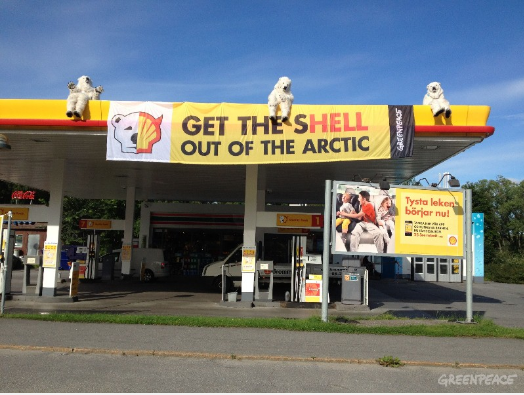 Protesto do Greenpeace na Suécia contra as ambições árticas da Shell (Foto: Greenpeace)